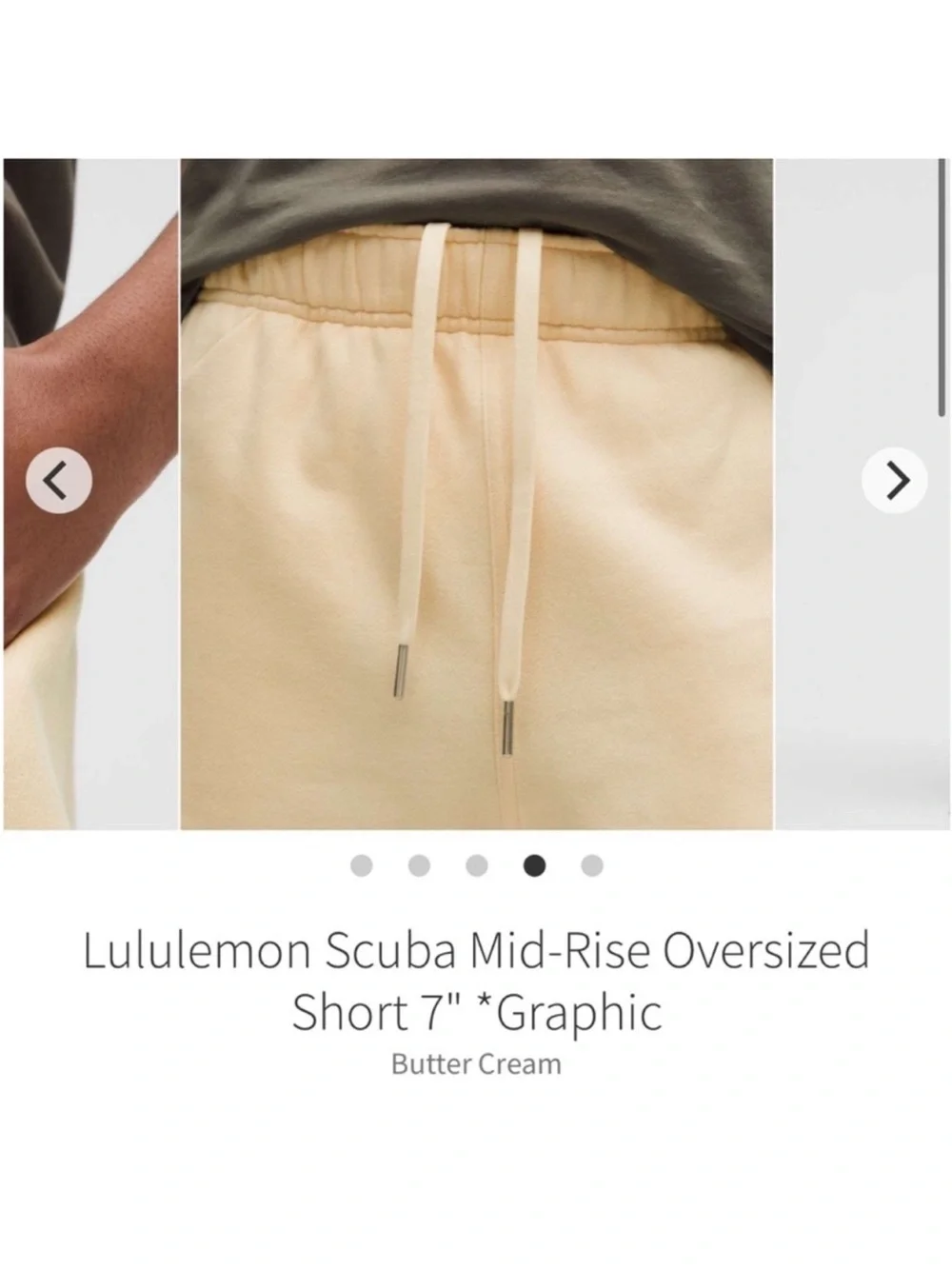 Lululemon Scuba Oversized Sweat Shorts Graphic Butter Cream 7